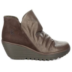 Fly london Yip Leather Boots - Grey/Gray - Size 10 NEW